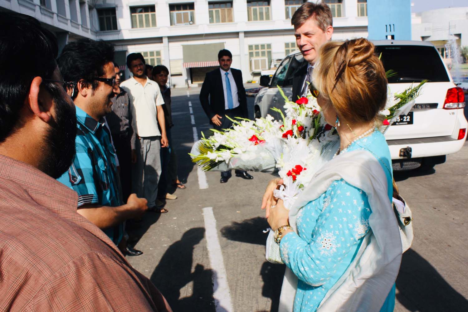 European Union Ambassador Mr. Lars Wigemark being welcomed to our premises on 27 May 2015.